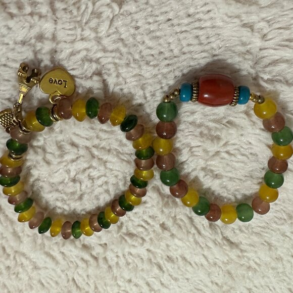 Beaded Bracelets with an Elastic Stretch Fits 6"- 7" circ. Pair - Picture 5 of 6